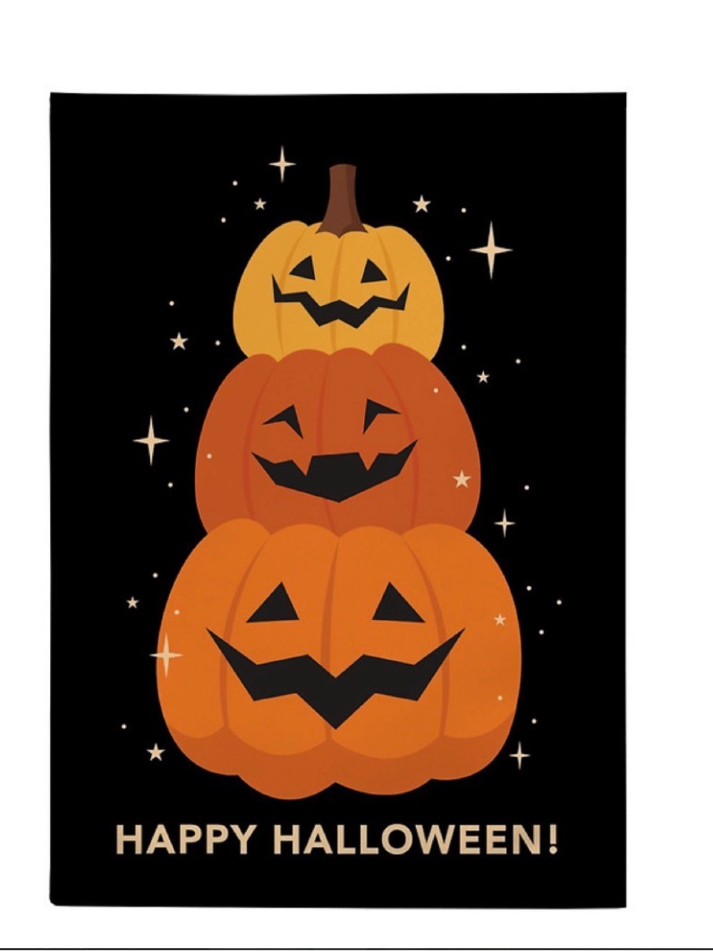 Halloween Garden Flag with Cheerful Pumpkin Stack - NEW IN PACKAGE 🎃